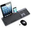 Picture of Wireless Keyboard and Mouse Combo with Phone and Tablet Holder, LeadsaiL Wireless USB Mouse and Full-Sized Computer Keyboard Set for Windows Laptop, Desktop, PC-Grey