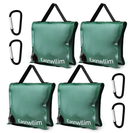 Picture of Easnwllim Heavy Duty Water Weight Bag Saddlebag Design 4 Pack Tripod Water Weight Bags for Backdrop Stand Photo Video Studio Lighting Stand (Green)