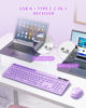 Picture of Purple Keyboard and Mouse Wireless, seenda Full-Size Keyboard with Phone Holder USB A & Type C Receiver 2.4G Silent USB Keyboard Mouse Compatible for MacBook and Windows Computer/Desktop/Laptop