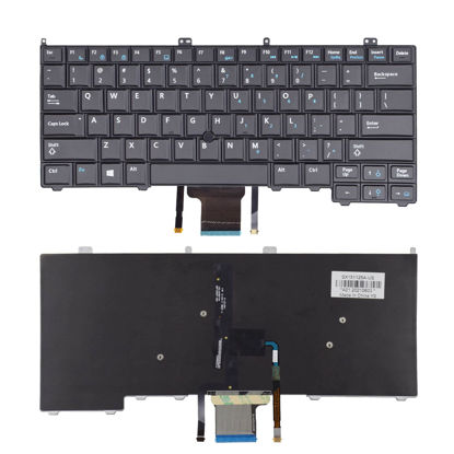 Picture of SUNMALL Backlit Keyboard Replacement with Pointer and Backit Compatible with Dell Latitude 14 7000 E7440 E7240 E7420 Series Black US Layout