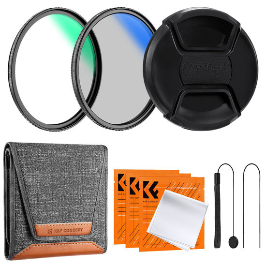 Picture of K&F Concept 52mm UV CPL Lens Cap Filters Kit -MCUV Lens ProtectionFilter Circular Polarizer Filter Lens Cover Cleaning Cloths Kit for Camera Lens (K Series)