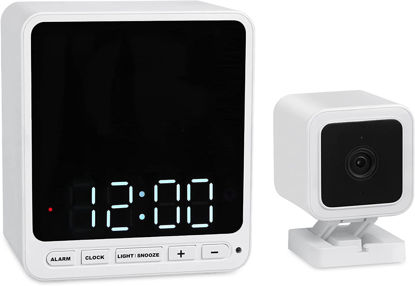 Picture of Wasserstein Alarm Clock Wyze Cam V3 Camera Case - Compatible with Wyze Cam V3 Only - Cover for Low-Key Camera Placement (White) (Wyze Camera NOT Included)