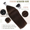 Picture of LAAVOO I Tip Extensions Human Hair Brown Keratin I Tip Human Hair Dark Brown 14" Itip Human Hair Extensions for Black Women 40g 50stands