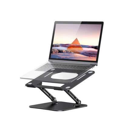 Picture of JOIOT Laptop Stand, Adjustable Laptop Stand for Desk, Aluminum Computer Stand Portable Laptop Riser, Foldable Laptop Holder for Mac HP ASUS Acer Surface ThinkPad Dell Lenovo