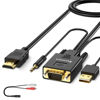 Picture of VGA to HDMI Adapter Cable 15FT/4.5M (Old PC to New TV/Monitor with HDMI),FOINNEX VGA to HDMI Converter Cable with Audio for Connecting Laptop with VGA(D-Sub,HD 15-pin) to NEW Monitor,HDTV.Male to Male