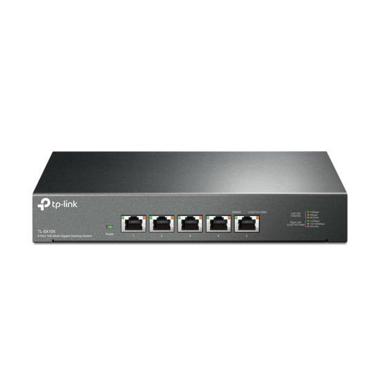 Picture of TP-Link TL-SX105 | 5 Port 10G/Multi-Gig Unmanaged Ethernet Switch | Desktop/Wall-Mount | Plug & Play | Fanless | Sturdy Metal Casing | Speed Auto-Negotiation