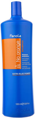 Picture of Fanola No Orange Shampoo With Blue Pigments To Eliminate Unwanted Orange Brassy Tones In Lightened Brunettes and Brown Hair 11.83oz