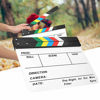 Picture of Hopcd Film Clapperboard, Acrylic Plastic 30x25CM/11.8x9.8 Director's Clap Board for Role Playing/Editing/Camera Photography(Colorful Striped White Board)