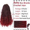 Picture of Beverlee 14 Inch Packs Boho Box Braids 8 Packs Goddess Box Braids Crochet Hair Bohemian Hippie Braids Braiding Hair Box Braids with Curly Ends Messy Pre-looped Synthetic Crochet Hair for Black Women 128 Strands