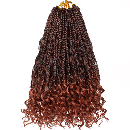 GetUSCart- Goddess Box Braids Crochet Hair 10 Inch 8 Packs Pre-looped  Bohemian Crochet Boho Box Braids With Curly Ends 3X Crochet Braids Hair for  Black Women Synthetic Braiding Hair 16 Strands (#1B/30)
