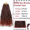 Picture of Beverlee 14 Inch Boho Box Braids 8 Packs Goddess Box Braids Bohemian Box Braids Crochet Hair Crochet Box Braids with Curly Ends Pre-looped Synthetic Crochet Hair for Black Women 128 Strands T350#