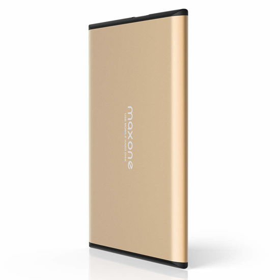 Picture of Maxone 320GB Ultra Slim Portable External Hard Drive HDD USB 3.0 for PC, Mac, Laptop, PS4, Xbox one - Gold