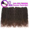 Picture of 8 Packs Passion Twist Hair 24 Inch Pre-twisted Passion Twist Crochet Hair, Pre Looped Crochet Passion Twist Crochet Braids Bohemian Crochet Hair T30