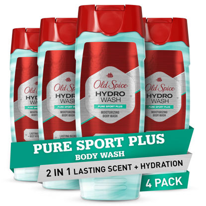 Picture of Old Spice Hydro Body Wash for Men, Pure Sport Plus Scent, Hardest Working Collection, 16.0 oz (Pack of 4)