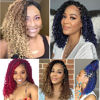 Picture of 14Inch Crochet Box Braids Hair -8 Packs Goddess Box Braids Crochet Hair Bohemian Curly Crochet Hair Pre-looped Crochet Hair for Black Wome (1b/30/613)