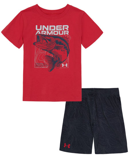 Picture of Under Armour Boys Outdoor Set, Cohesive Pants & Top Tshirt And Short Set, Chakra Intel Bass, 5 US