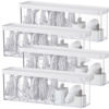 Picture of Bokon 4 Pack Clear Plastic Charger Cord Organizer Box with Lid Data Cable Storage Organizer with 7 Compartments, Easy Storage Without Wire Ties, Electronic Accessories Case for Office Home Desk Drawer