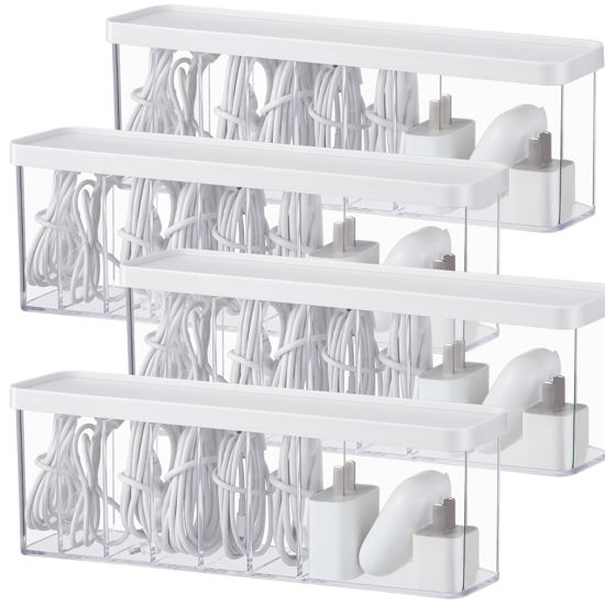 Cable Storage Box Organizer Charger Cord Storage Box with 7