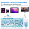 Picture of Bluetooth Keyboard and Mouse Wireless, Multi-Device Rechargeable Keyboard and Mouse Combo with Phone Holder (Bluetooth 5.0+3.0+2.4GHz) Quiet Ergonomic Compatible with Mac/Windows/iOS/Android (Blue)