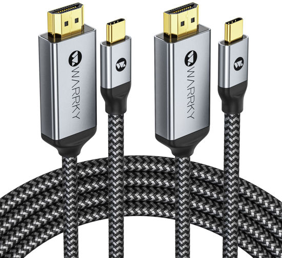 Warrky USB C to HDMI Cable 4K |Anti-Interference Gold-Plated Plugs|  Aluminum Type-C to HDMI Cord, Thunderbolt 3 & 4 Compatible for iPhone 15  Series