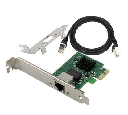 Picture of 2.5GBase-T PCIe 3.1 Network Adapter with Intel I225-V+3ft Cat8 Ethernet Cable 2500/1000/100Mbps PCI Express Gigabit Ethernet Card RJ45 LAN Controller for Windows 10/11 with Low Profile Bracket