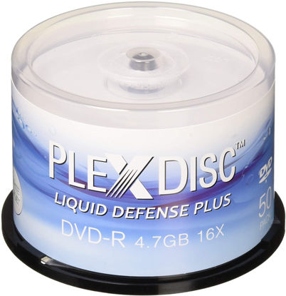 Picture of PlexDisc Water Resistant Glossy White Inkjet Printable DVD-R 16x 4.7GB, 50 Disc Spindle