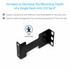 Picture of StarTech.com Server Rack Depth Extender - 1U - 4in / 10 cm - TAA Compliant - Recessed Rack Adapter - Rack Mount Adapter Kit - Network Rack Extender (RDA1U)