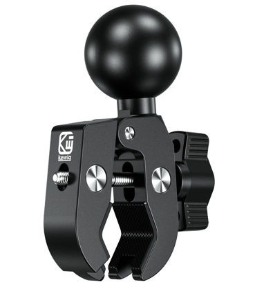 Picture of BRCOVAN Aluminum Alloy Handlebar Clamp Mount Base with 1.5'' TPU Ball for Rails 0.5'' to 2'' in Diameter, Compatible with RAM Mounts C Size 1.5 Inch Ball Double Socket Arm