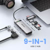 Picture of YEOLIBO 9-in-1 USB C Hub Multiport Adapter, with 4K HDMI, 100W Power Delivery, USB-C and 3 USB-A 5Gbps Data Port, Micro SD/SD Card Reader, for MacBook Air, MacBook Pro, XPS, Type-C Device