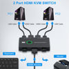 Picture of KVM Switch HDMI,Hdiwousp USB KVM Switch for 2 Computers Sharing One HD Monitor and Keyboard Mouse,Support 4K@60Hz with 2 USB Cable and 2 HDMI Cable