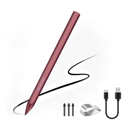 Picture of SSS·GRGB Stylus for Microsoft Surface Pro9/8/7/6/5/4/3/X Surface Laptop/ Book/Studio Surface 3/Go/Go2/Go3, 4096 Pressure Sensitivity, Magnetic Attachment, USB Charging, Palm Rejection Function, Red