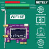 Picture of NETELY 802.11AX WiFi 6E 5400Mbps PCIE WiFi Adapter with Bluetooth 5.2 for Windows 10/11 64bit Desktop PCs, 2.4GHz 574Mbps, 5GHz 2400Mbps, and 6GHz 2400Mbps, Intel WiFi 6E AX210 PCIE WiFi Card (AX5400)