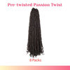 Picture of The BOHOBABE Pre-twisted Passion Twist Crochet Hair 20 Inch Long Pre-looped Crochet Passion Twist Braiding Hair 8 Packs Soft Bohemian Twists (4#)