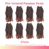 Picture of The BOHOBABE Crochet Passion Twist Hair Pretwisted 10 Inch Short Pre-looped Passion Twist Crochet Braiding Hair 8 Packs (T350)