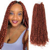 Picture of The BOHOBABE Pre-twisted Passion Twist Crochet Hair 18 Inch Long Pre-looped Crochet Passion Twist Braiding Hair 8 Packs Soft Bohemian Twists (350#)