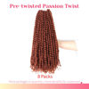 Picture of The BOHOBABE Pre-twisted Passion Twist Crochet Hair 18 Inch Long Pre-looped Crochet Passion Twist Braiding Hair 8 Packs Soft Bohemian Twists (350#)