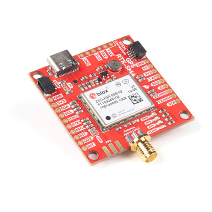 Picture of SparkFun GPS-RTK-SMA Breakout-ZED-F9P (Qwiic)-Concurrent reception of GPS GLONASS Galileo BeiDou High precision GPS 10mm 3 dimensional accuracy Receives L1C/A & L2C bands Voltage:5V or 3.3V Logic:3.3V