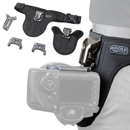 Picture of SPIDER HOLSTER - SpiderPro DSLR Dual Camera System v2 for Carrying TWO Professional Cameras and Heavy Gear Featuring Belt with Dual Self-Locking Camera Holsters for Secure Quick-Draw Camera Access