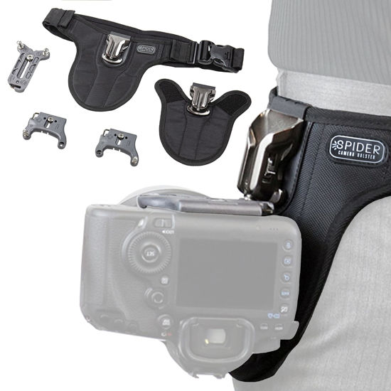 Picture of SPIDER HOLSTER - SpiderPro DSLR Dual Camera System v2 for Carrying TWO Professional Cameras and Heavy Gear Featuring Belt with Dual Self-Locking Camera Holsters for Secure Quick-Draw Camera Access