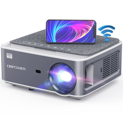 Picture of DBPOWER Native 1080P 5G 4K WiFi Projector, Upgrade 20000L 500 ANSI FHD Outdoor Movie Projector, Support 4P+4D Keystone/Zoom/PPT, 300" Portable Mini Video Projector Compatible w/Phone/Laptop/DVD/PC/TV