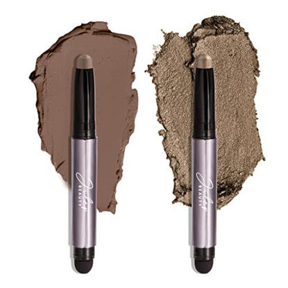 Picture of Julep Eyeshadow 101 Crème to Powder Waterproof Eyeshadow Stick Duo, Taupe Shimmer and Stone Matte