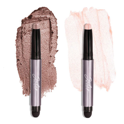 Picture of Julep Eyeshadow 101 Crème to Powder Waterproof Eyeshadow Stick Duo, Blush Pink Metallic & Mink Mauve Metallic