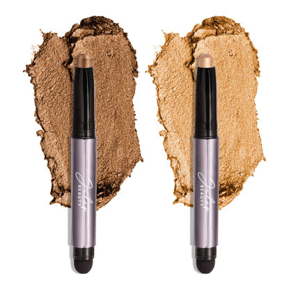 Picture of Julep Eyeshadow 101 Crème to Powder Waterproof Eyeshadow Stick Duo, Bronze Shimmer and Warm Gold Shimmer