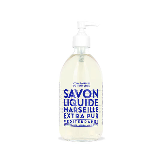 Picture of Compagnie de Provence Savon de Marseille Extra Pure Liquid Soap - Mediterranean Sea - 16.7 Fl Oz Glass Pump Bottle