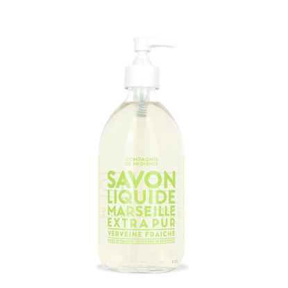 Picture of Compagnie de Provence Savon de Marseille Extra Pure Liquid Soap - Fresh Verbena - 16.7 Fl Oz Glass Pump Bottle