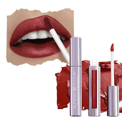 Picture of Runway Rogue Pearl Glam Shimmer Liquid Lipstick, Long Wear Warm Brick-Red Lip Color with Gold and Silver Shimmer, Showtime