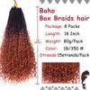 Picture of Beverlee 18 Inch 8 Packs Boho Box Braids Goddess Box Braids Crochet Hair Bohemian Hippie Braids Braiding Hair Box Braids with Curly Ends Messy Pre-looped Synthetic Crochet Hair for Black Women 1B/350#