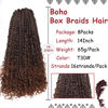 Picture of Beverlee 14 Inch Boho Box Braids 8 Packs Goddess Box Braids Crochet hair Braiding Hair Bohemian Hair Hippie with Curly Ends Messy Pre-looped Synthetic Crochet Braids for Black Women 128 Strands