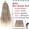 Picture of Beverlee Boho Box Braids 8 Packs Goddess Box Braids 14 Inch Bohemian Box Braids Crochet Hair Crochet Box Braids with Curly Ends Pre-looped Synthetic Crochet Hair for Black Women 128 Strands