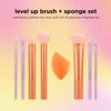 Picture of Real Techniques Level Up Brush And Sponge Kit, Makeup Brushes For Eyeshadow, Foundation, Blush, & Bronzer, Makeup Blending Sponge, Professional Quality Makeup Tools, Synthetic Bristles, 8 Piece Set